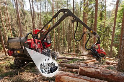 Hybrid-Ventilblock für Harvester-Traktionswinde